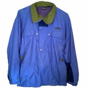 Vintage Patagonia Anorak Windbreaker Pullover Jacket Blue/Green Men's Large